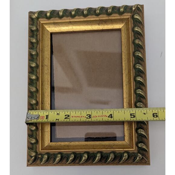 Lot 3 Vintage Gold Green Photo Frames Ornate Design Verdigris For 3.5 X 5.5" Art - Picture 6 of 8